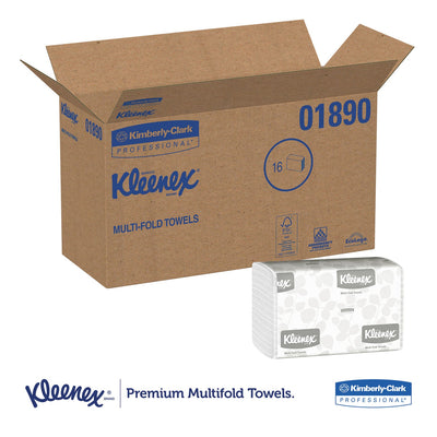 Kleenex Multi-Fold Paper Towels, 9.2 x 9.4, White, 150/Pack, 16 Packs/Carton Kleenex Multi-Fold Paper Towels, 9.2 x 9.4, White, 150/Pack, 16 Packs/Carton