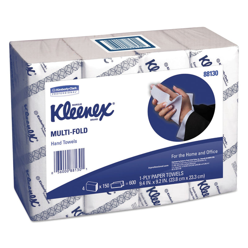 Kleenex Multi-Fold Paper Towels, 4 Pack Bundles, 9.2 x 9.4, White, 150/Pack, 16/Carton Kleenex Multi-Fold Paper Towels, 4 Pack Bundles, 9.2 x 9.4, White, 150/Pack, 16/Carton