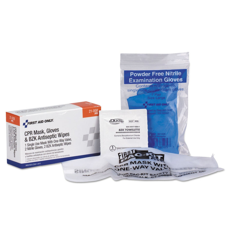 First Aid Only CPR Mask with Gloves and Wipes, 2 Gloves, 2 Wipes First Aid Only CPR Mask with Gloves and Wipes, 2 Gloves, 2 Wipes