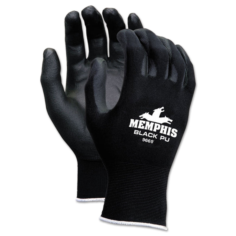 MCR Economy PU Coated Work Gloves, Black, Large, 1 Dozen MCR Economy PU Coated Work Gloves, Black, Large, 1 Dozen