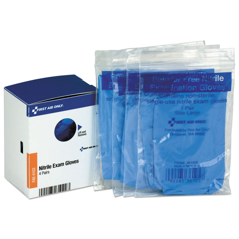 First Aid Only Refill for SmartCompliance General Business Cabinet, Nitrile Exam Gloves, 4 Pair/Box First Aid Only Refill for SmartCompliance General Business Cabinet, Nitrile Exam Gloves, 4 Pair/Box