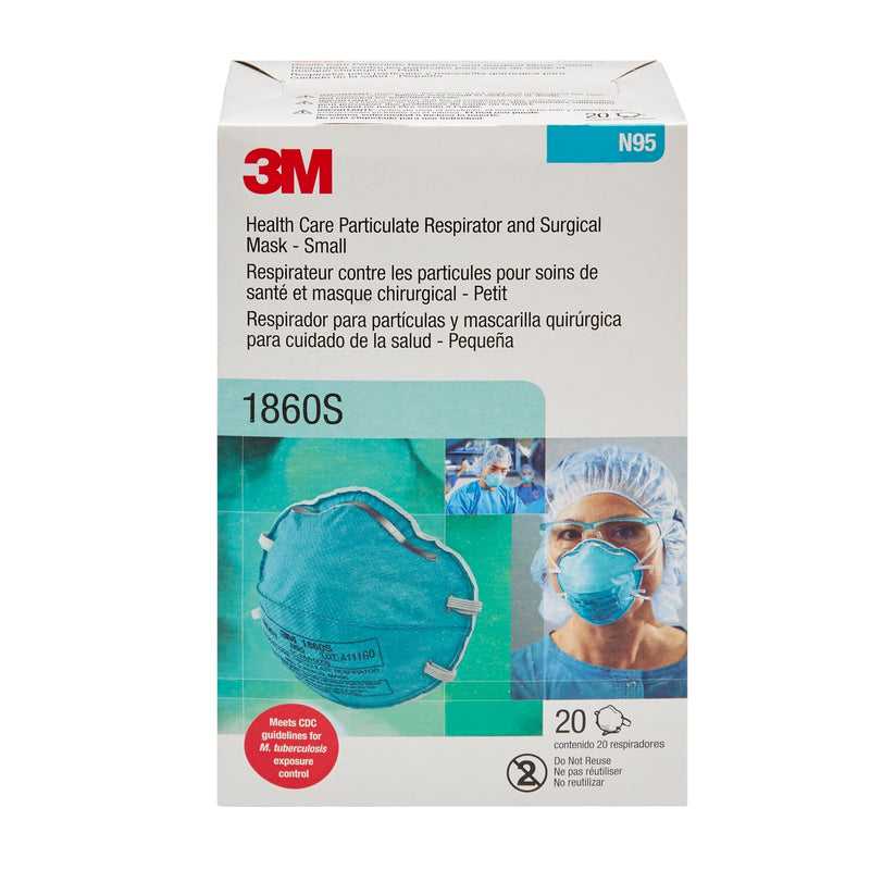 3M 120pcs 1860S Particulate Respirator N95 Face Mask with Fluid Resistance, Small Size 3M 120pcs 1860S Particulate Respirator N95 Face Mask with Fluid Resistance, Small Size
