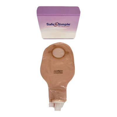 Safe N Simple 9" Urostomy 2-Piece Pouch Beige, Flange with Valve and Belt Tabs (80 Count) Safe N Simple 9" Urostomy 2-Piece Pouch Beige, Flange with Valve and Belt Tabs (80 Count)