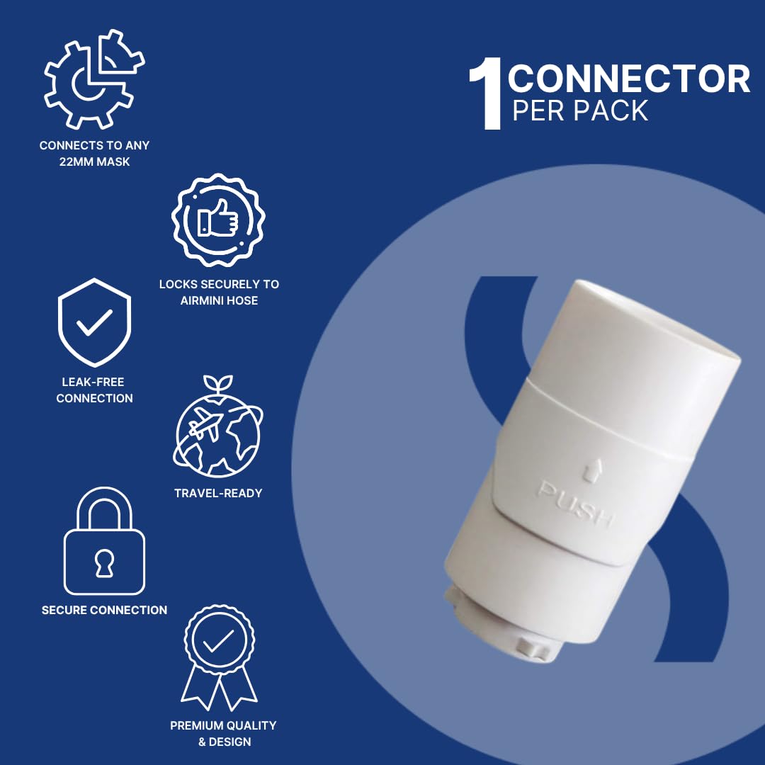 Snugell Pro Hose Connector for CPAP Hoses - Compatible with ResMed AirMini Original Hose and Any 22mm CPAP Mask - Travel-Friendly, Easy to Use Snugell Pro Hose Connector for CPAP Hoses - Compatible with ResMed AirMini Original Hose and Any 22mm CPAP Mask - Travel-Friendly, Easy to Use