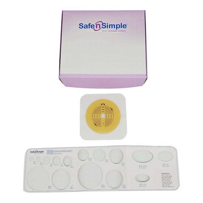 Safe N Simple 2- Piece Flat Wafer Standard Wear Tape Collar White, Flange Cut to Fit (80 Count) Safe N Simple 2- Piece Flat Wafer Standard Wear Tape Collar White, Flange Cut to Fit (80 Count)
