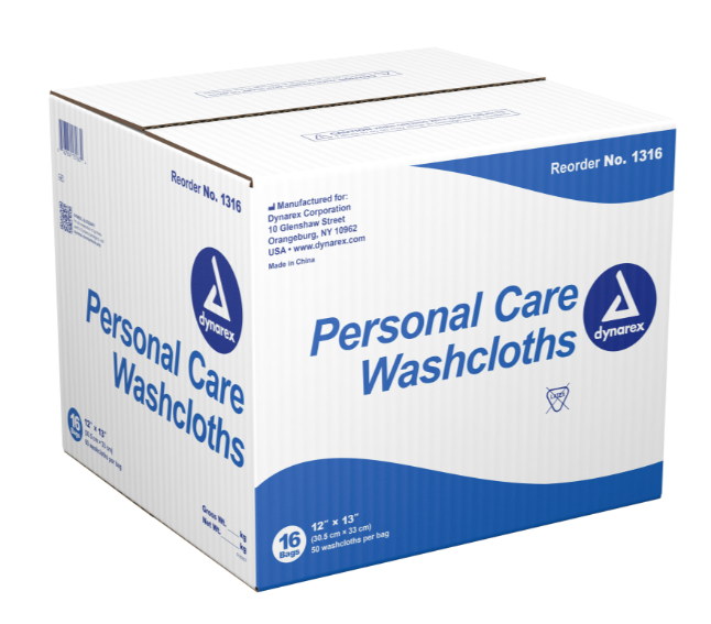 Dynarex Personal Care Washcloth, 12" x 13", 50ea/bx, 16bxs/case (800 Count) Dynarex Personal Care Washcloth, 12" x 13", 50ea/bx, 16bxs/case (800 Count)