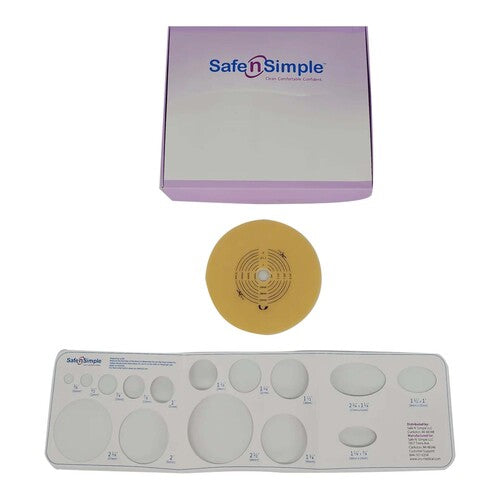 Safe N Simple 2-Piece Round Wafer Extended Wear with Solid Hydrocolloid, Flange Cut to Fit (40 Count) Safe N Simple 2-Piece Round Wafer Extended Wear with Solid Hydrocolloid, Flange Cut to Fit (40 Count)