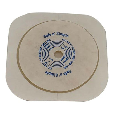 Safe N Simple 2- Piece Wafer Extended Wear with Tape Collar White 45mm 1 3/4" Flange Cut to Fit (40 Count) Safe N Simple 2- Piece Wafer Extended Wear with Tape Collar White 45mm 1 3/4" Flange Cut to Fit (40 Count)