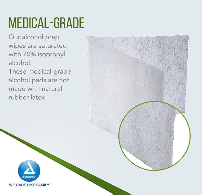 Dynarex Alcohol Prep Pad - Sterile, Large, 100/bx, 10bxs/case (1000 Count) Dynarex Alcohol Prep Pad - Sterile, Large, 100/bx, 10bxs/case (1000 Count)