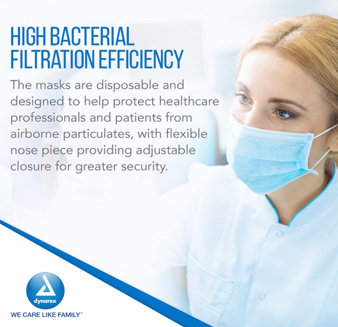 Dynarex Procedure Face Mask w/ Ear Loop Dynarex Procedure Face Mask w/ Ear Loop
