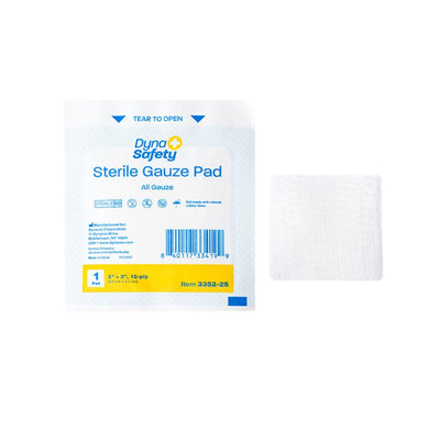 Dynarex Gauze Pad - Sterile 1's, 2" x 2" 12 Ply - 25ea/bx, 28bxs/cs (700 Count) Dynarex Gauze Pad - Sterile 1's, 2" x 2" 12 Ply - 25ea/bx, 28bxs/cs (700 Count)