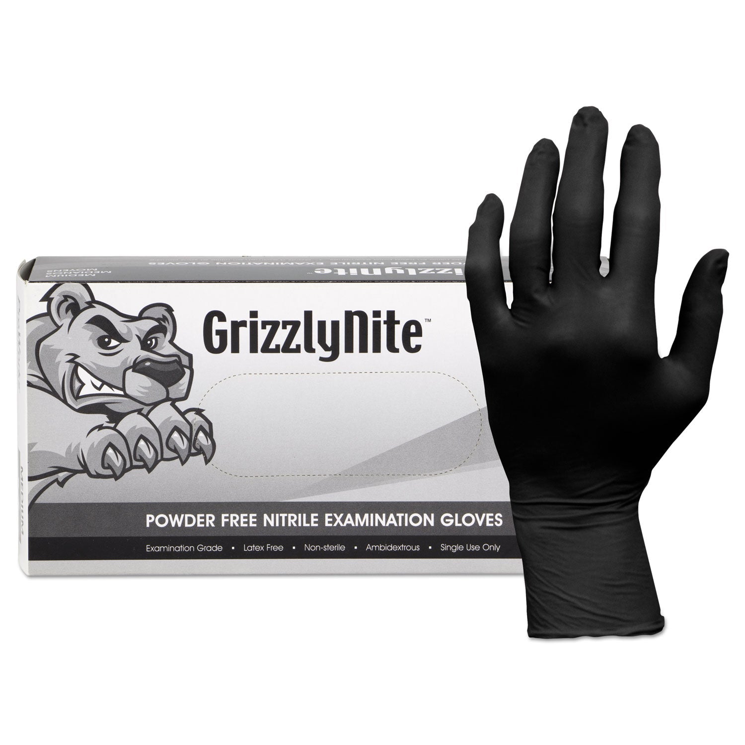 HOSPECO ProWorks GrizzlyNite Nitrile Gloves, Black, X-Large, 1000/CT HOSPECO ProWorks GrizzlyNite Nitrile Gloves, Black, X-Large, 1000/CT