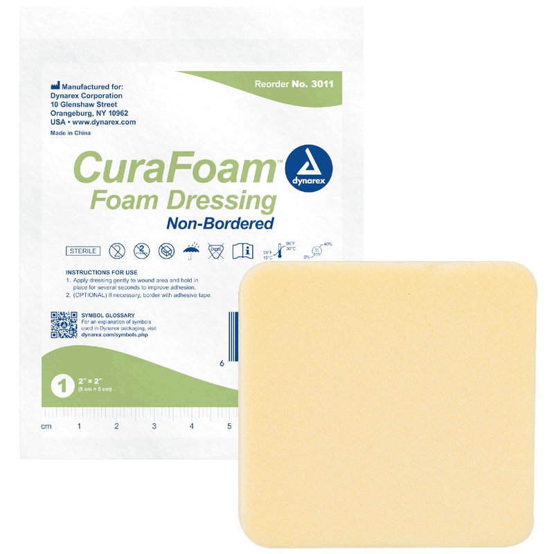 Dynarex CuraFoam - Foam Dressing, 10ea/bx, 12bxs/cs (120 Count) Dynarex CuraFoam - Foam Dressing, 10ea/bx, 12bxs/cs (120 Count)