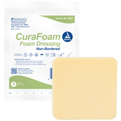 Dynarex CuraFoam - Foam Dressing, 10ea/bx, 12bxs/cs (120 Count) Dynarex CuraFoam - Foam Dressing, 10ea/bx, 12bxs/cs (120 Count)
