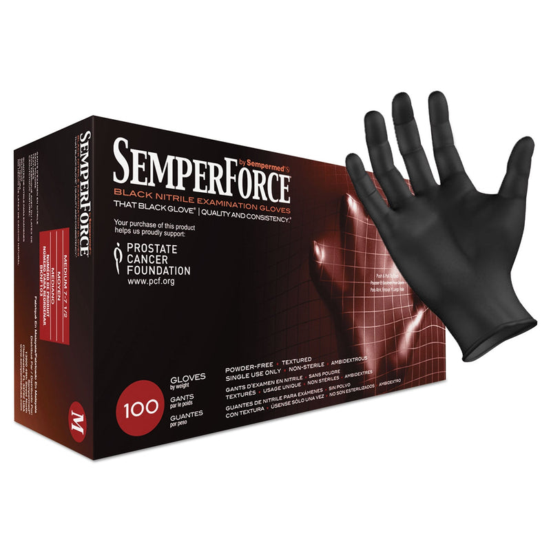 SemperForce Gloves, Black, Medium, 1000/Carton SemperForce Gloves, Black, Medium, 1000/Carton