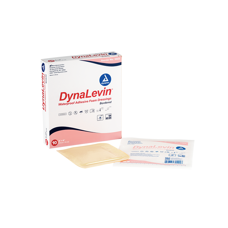 Dynarex DynaLevin - Waterproof Adhesive Bordered Foam - 10ea/bx, 12bxs/cs (120 Count) Dynarex DynaLevin - Waterproof Adhesive Bordered Foam - 10ea/bx, 12bxs/cs (120 Count)