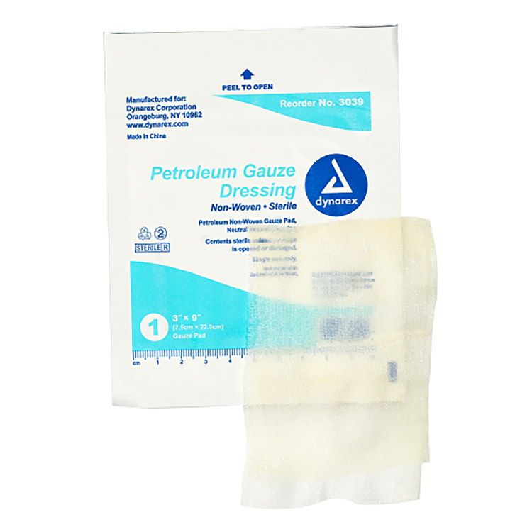 Dynarex Petroleum Gauze Dressing, 3" x 9" Dynarex Petroleum Gauze Dressing, 3" x 9"