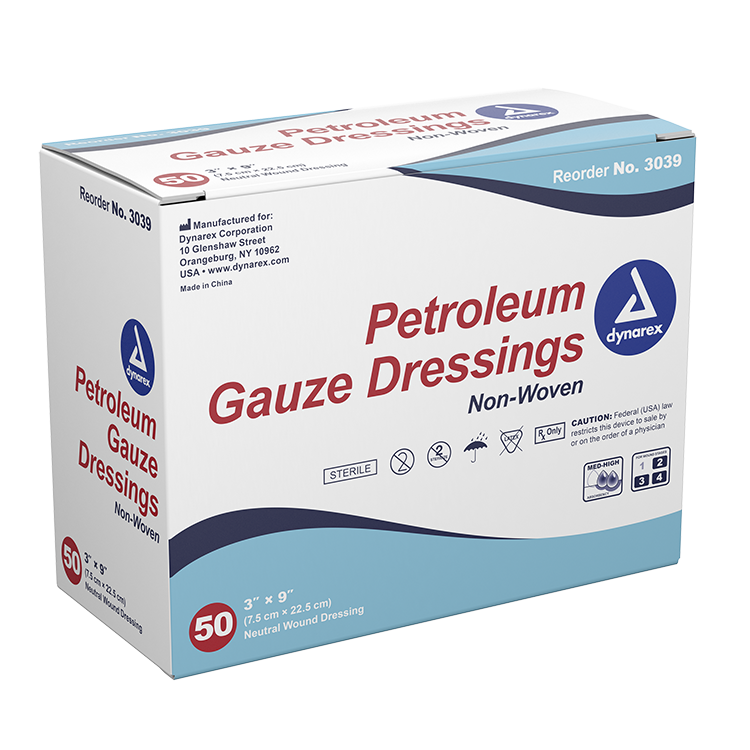 Dynarex Petroleum Gauze Dressing, 3" x 9" Dynarex Petroleum Gauze Dressing, 3" x 9"