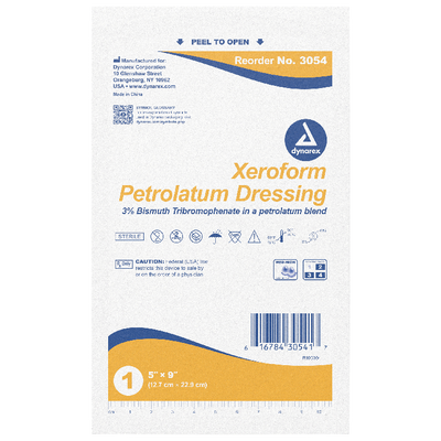 Dynarex Xeroform Gauze Dressing, 5" x 9", 50ea/bx 4bxs/cs (200 Count) Dynarex Xeroform Gauze Dressing, 5" x 9", 50ea/bx 4bxs/cs (200 Count)