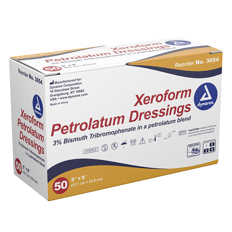 Dynarex Xeroform Gauze Dressing, 5" x 9", 50ea/bx 4bxs/cs (200 Count) Dynarex Xeroform Gauze Dressing, 5" x 9", 50ea/bx 4bxs/cs (200 Count)