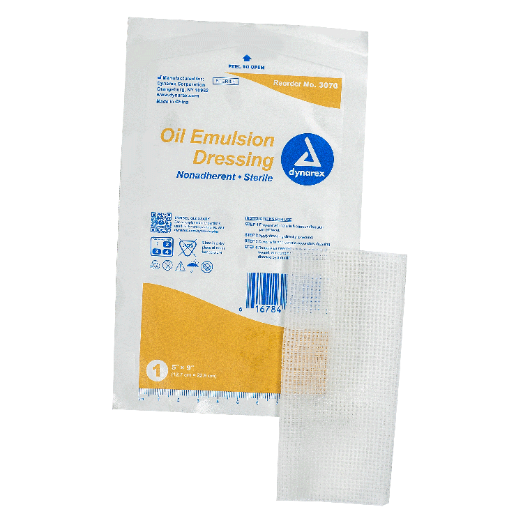 Dynarex Oil Emulsion Dressing, 5" x 9", 12ea/bx 6bxs/cs (72 Count) Dynarex Oil Emulsion Dressing, 5" x 9", 12ea/bx 6bxs/cs (72 Count)