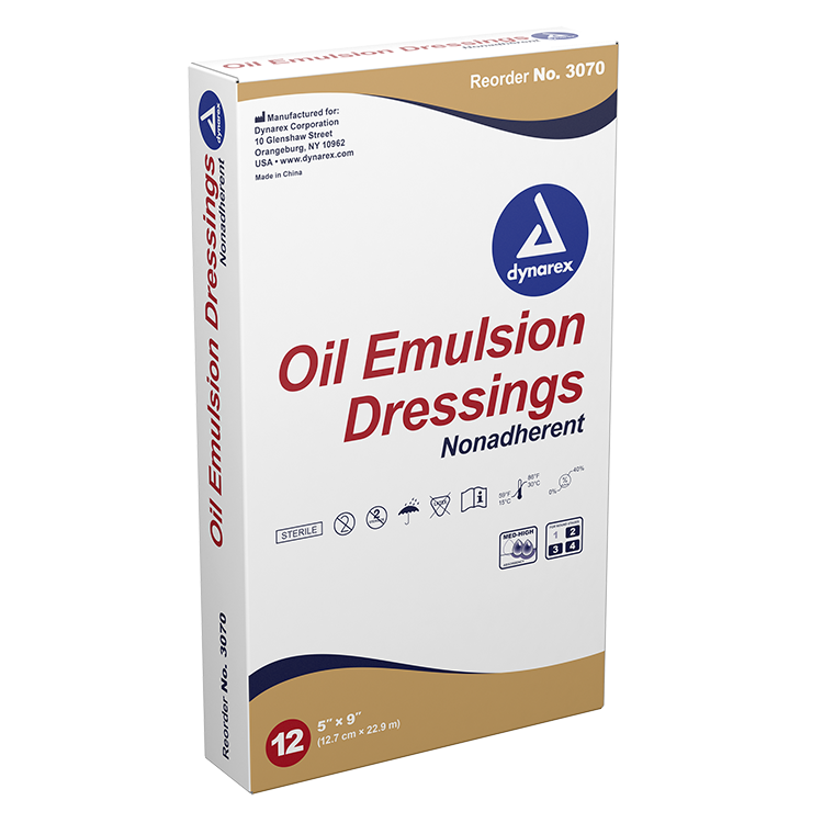 Dynarex Oil Emulsion Dressing, 5" x 9", 12ea/bx 6bxs/cs (72 Count) Dynarex Oil Emulsion Dressing, 5" x 9", 12ea/bx 6bxs/cs (72 Count)