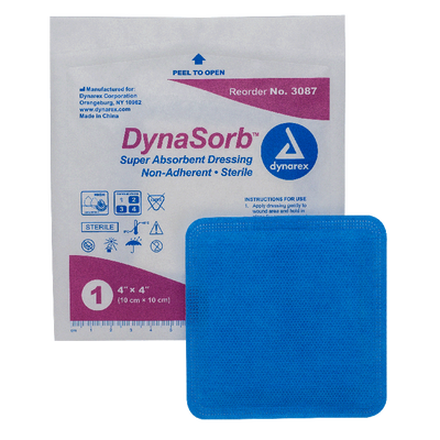 Dynarex DynaSorb - Super Absorbent Dressing, Non-Adhering, 10ea/bx, 12bxs/cs (120 Count) Dynarex DynaSorb - Super Absorbent Dressing, Non-Adhering, 10ea/bx, 12bxs/cs (120 Count)