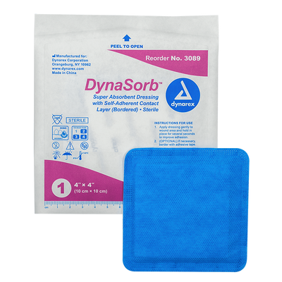 Dynarex DynaSorb - Super Absorbent Dressing, Self-Adhering, 10ea/bx, 12bxs/cs (120 Count) Dynarex DynaSorb - Super Absorbent Dressing, Self-Adhering, 10ea/bx, 12bxs/cs (120 Count)