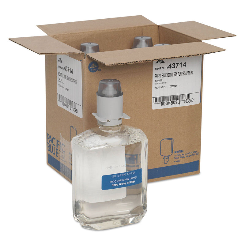 Georgia Pacific Pacific Blue Ultra Foam Soap Manual Dispenser Refill, Fragrance-Free, 1,200 mL, 4/Carton Georgia Pacific Pacific Blue Ultra Foam Soap Manual Dispenser Refill, Fragrance-Free, 1,200 mL, 4/Carton