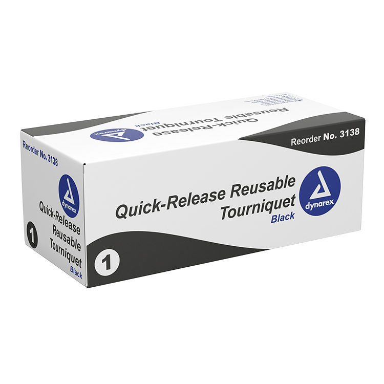 Dynarex Quick-Release Reusable Tourniquet, Black, 100ea/cs (100 Count) Dynarex Quick-Release Reusable Tourniquet, Black, 100ea/cs (100 Count)