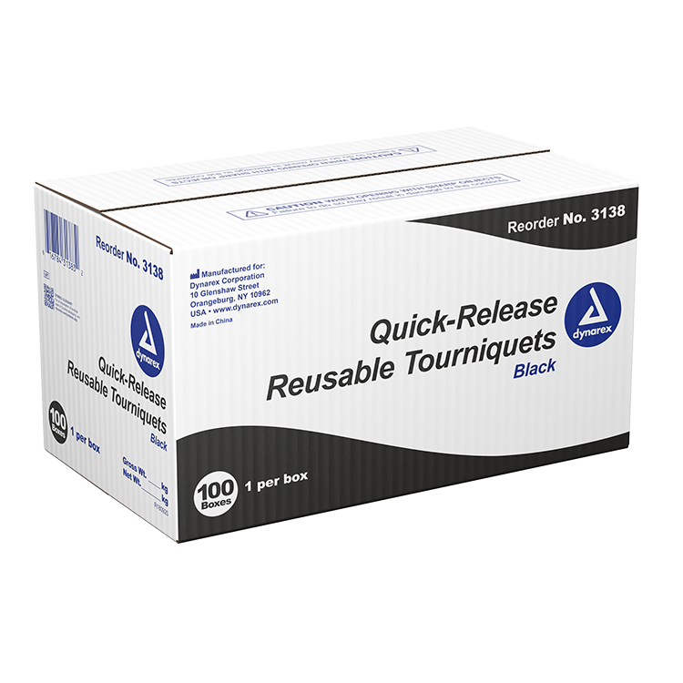 Dynarex Quick-Release Reusable Tourniquet, Black, 100ea/cs (100 Count) Dynarex Quick-Release Reusable Tourniquet, Black, 100ea/cs (100 Count)