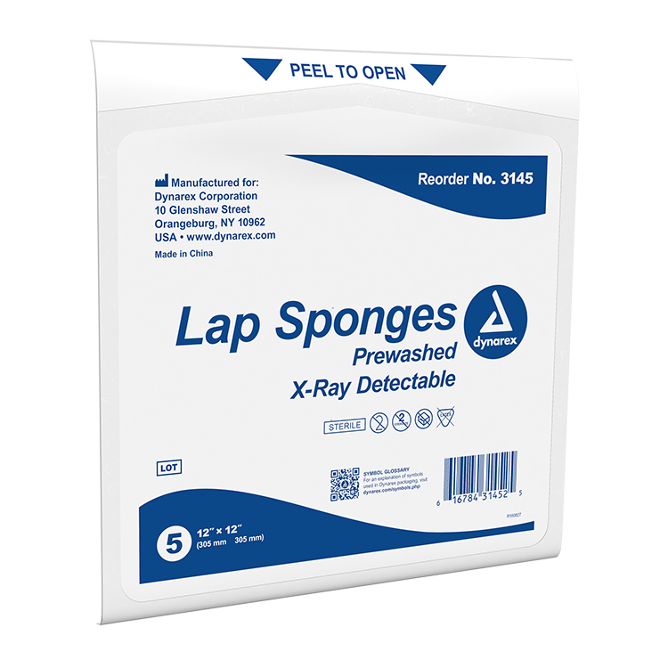 Dynarex Lap Sponge - Pre-washed - Sterile, 5ea/bx, 40bxs/cs (200 Count) Dynarex Lap Sponge - Pre-washed - Sterile, 5ea/bx, 40bxs/cs (200 Count)