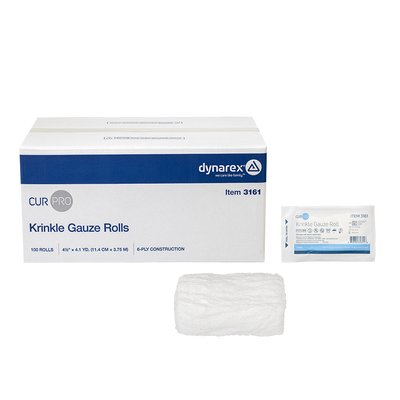 Dynarex Krinkle Gauze Roll, 4.5" x 4.1 yd - 100/cs (100 Count) Dynarex Krinkle Gauze Roll, 4.5" x 4.1 yd - 100/cs (100 Count)