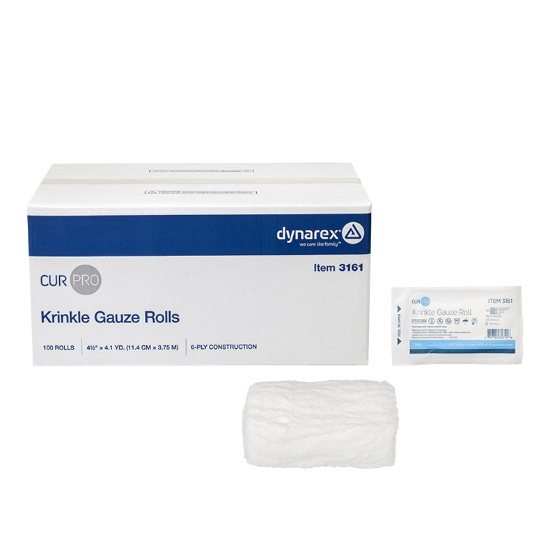 Dynarex Krinkle Gauze Roll, 4.5" x 4.1 yd - 100/cs (100 Count) Dynarex Krinkle Gauze Roll, 4.5" x 4.1 yd - 100/cs (100 Count)