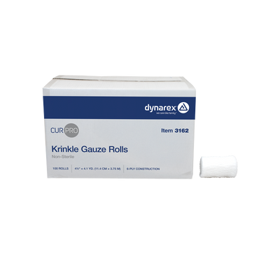 Dynarex Krinkle Gauze Roll, 4.5" x 4.1 yd - 100/cs (100 Count) Dynarex Krinkle Gauze Roll, 4.5" x 4.1 yd - 100/cs (100 Count)