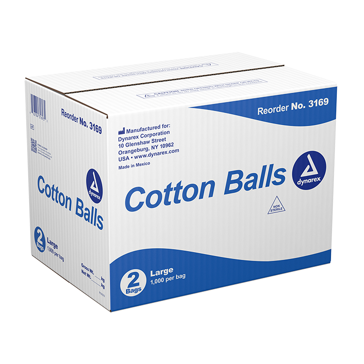 Dynarex Cotton Ball, Large, 1000ea/bg, 2bgs/cs (2000 Count) Dynarex Cotton Ball, Large, 1000ea/bg, 2bgs/cs (2000 Count)