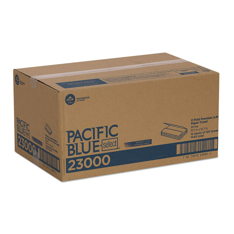 Georgia Pacific Pacific Blue Select C-Fold Paper Towels, 2-Ply, 10.1 x 12.7, White, 120/Pack, 12 Packs/Carton Georgia Pacific Pacific Blue Select C-Fold Paper Towels, 2-Ply, 10.1 x 12.7, White, 120/Pack, 12 Packs/Carton