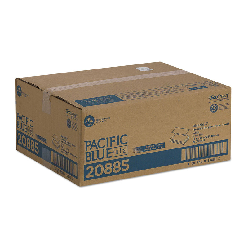 Georgia Pacific Pacific Blue Ultra Z-Fold Folded Paper Towels, 8 x 11, White, 260/Pack, 10 Packs/Carton Georgia Pacific Pacific Blue Ultra Z-Fold Folded Paper Towels, 8 x 11, White, 260/Pack, 10 Packs/Carton