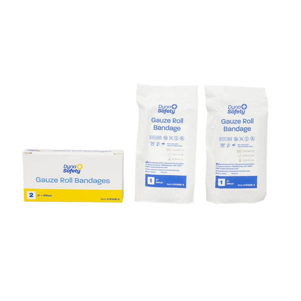 Dynarex Gauze Roll Bandage, 3", 2ea/bx, 100bxs/cs (200 Count) Dynarex Gauze Roll Bandage, 3", 2ea/bx, 100bxs/cs (200 Count)