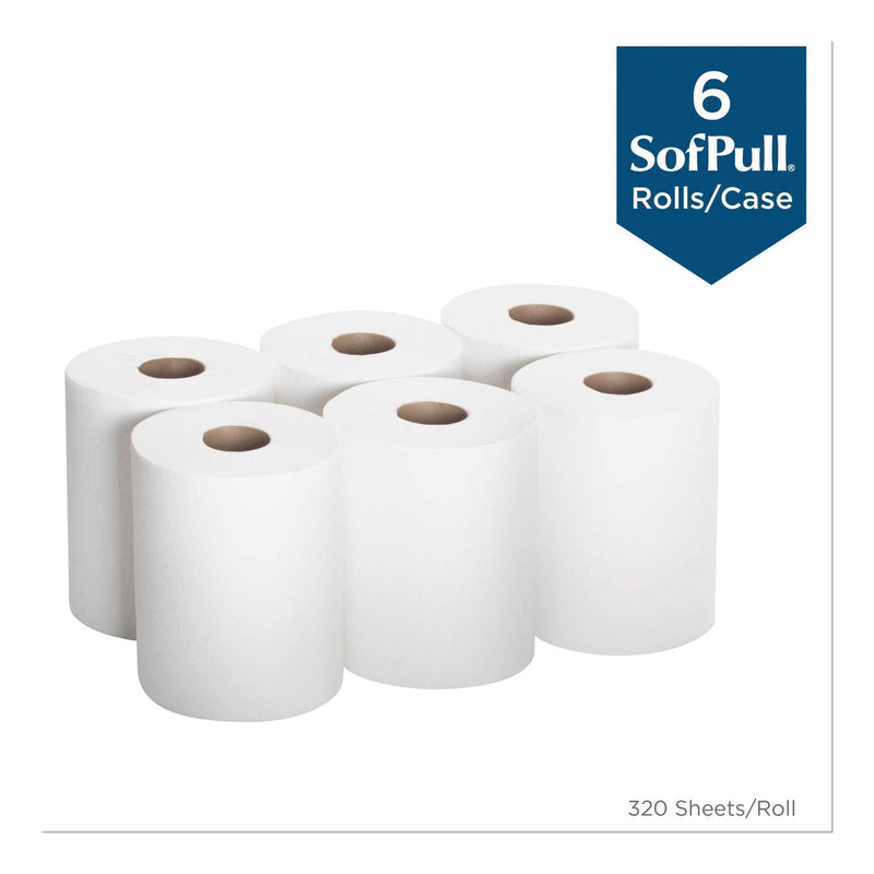 Georgia Pacific SofPull Center-Pull Perforated Paper Towels, 1-Ply, 7.8 x 15, White, 320/Roll, 6 Rolls/Carton Georgia Pacific SofPull Center-Pull Perforated Paper Towels, 1-Ply, 7.8 x 15, White, 320/Roll, 6 Rolls/Carton