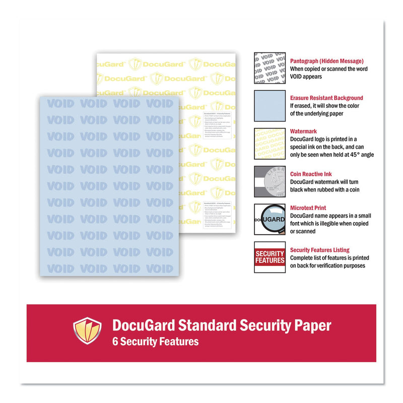 DocuGard Medical Security Papers, 24 lb Bond Weight, 8.5 x 11, Blue, 500/Ream DocuGard Medical Security Papers, 24 lb Bond Weight, 8.5 x 11, Blue, 500/Ream