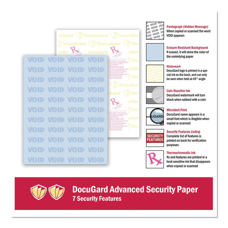 DocuGard Medical Security Papers, 24 lb Bond Weight, 8.5 x 11, Blue, 500/Ream DocuGard Medical Security Papers, 24 lb Bond Weight, 8.5 x 11, Blue, 500/Ream