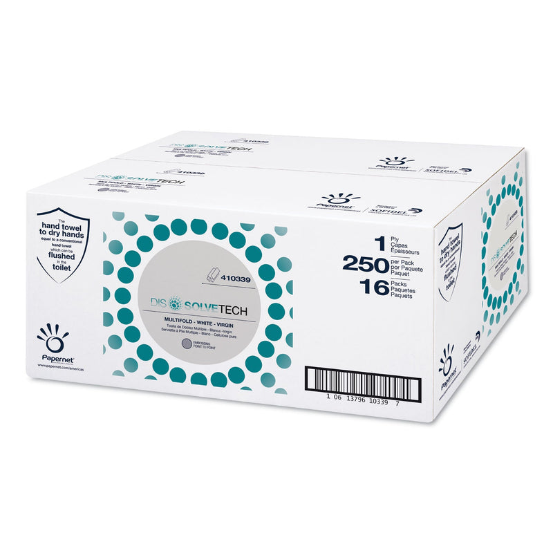Papernet DissolveTech Paper Towel, Multifold, 9.5 x 9.25, White, 250/Pack, 16 Packs/Carton Papernet DissolveTech Paper Towel, Multifold, 9.5 x 9.25, White, 250/Pack, 16 Packs/Carton