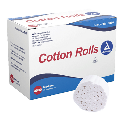 Dynarex Cotton Rolls, #2 - Medium, 2000ea/bx 10bxs/cs (20000 Count) Dynarex Cotton Rolls, #2 - Medium, 2000ea/bx 10bxs/cs (20000 Count)