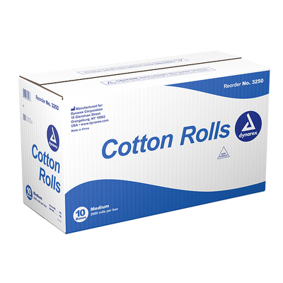 Dynarex Cotton Rolls, #2 - Medium, 2000ea/bx 10bxs/cs (20000 Count) Dynarex Cotton Rolls, #2 - Medium, 2000ea/bx 10bxs/cs (20000 Count)