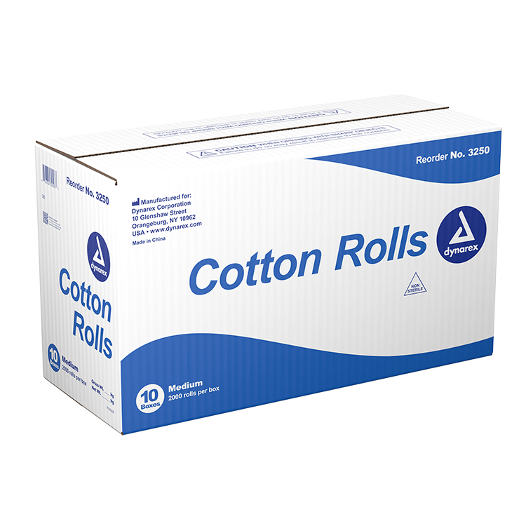 Dynarex Cotton Rolls, #2 - Medium, 2000ea/bx 10bxs/cs (20000 Count) Dynarex Cotton Rolls, #2 - Medium, 2000ea/bx 10bxs/cs (20000 Count)