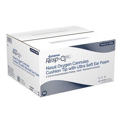 Dynarex Resp-O2 Nasal Oxygen Cannulas with Cushion Tips and Ultra Soft Ear Foam (50 Count) Dynarex Resp-O2 Nasal Oxygen Cannulas with Cushion Tips and Ultra Soft Ear Foam (50 Count)