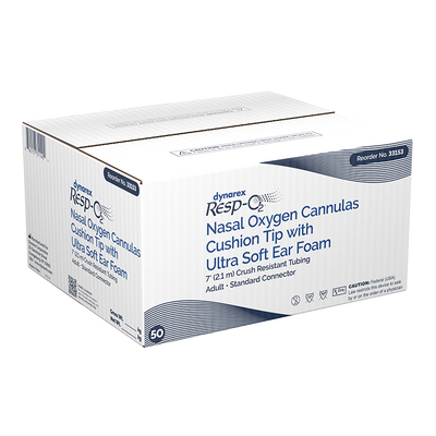 Dynarex Resp-O2 Nasal Oxygen Cannulas with Cushion Tips and Ultra Soft Ear Foam (50 Count) Dynarex Resp-O2 Nasal Oxygen Cannulas with Cushion Tips and Ultra Soft Ear Foam (50 Count)