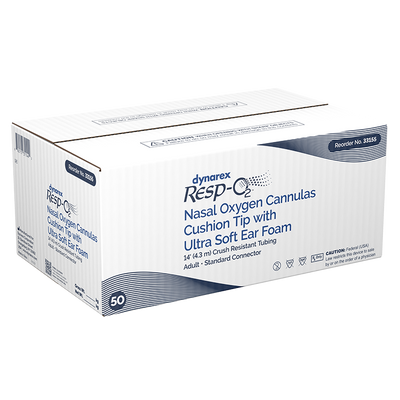 Dynarex Resp-O2 Nasal Oxygen Cannulas with Cushion Tips and Ultra Soft Ear Foam (50 Count) Dynarex Resp-O2 Nasal Oxygen Cannulas with Cushion Tips and Ultra Soft Ear Foam (50 Count)