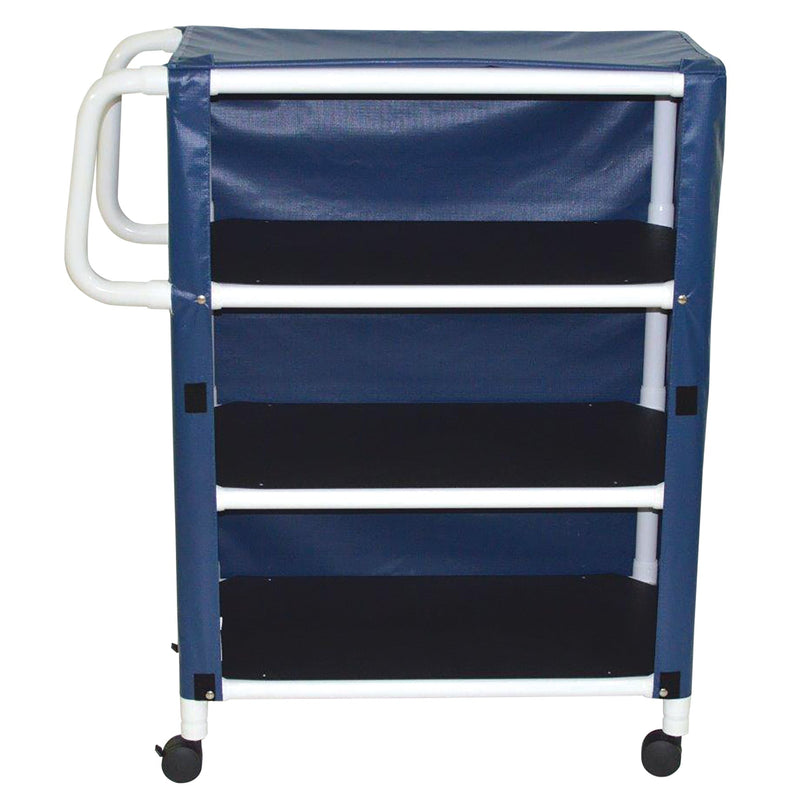 MJM International 332-3C 3-shelf utility / linen cart with mesh or solid vinyl cover, shelf size: 20" x 32", 100 lbs per shelf MJM International 332-3C 3-shelf utility / linen cart with mesh or solid vinyl cover, shelf size: 20" x 32", 100 lbs per shelf